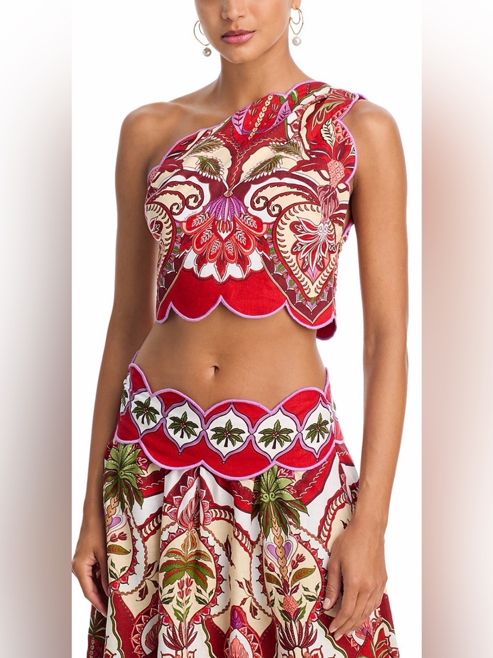 FARM Rio Odara One-Shoulder Top. Skirt also available for sale.